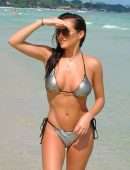 Chloe Goodman in Bikini on the Beach in Barbados