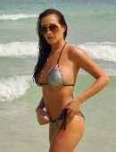 Chloe Goodman in Bikini on the Beach in Barbados