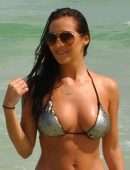 Chloe Goodman in Bikini on the Beach in Barbados