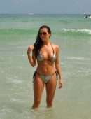 Chloe Goodman in Bikini on the Beach in Barbados