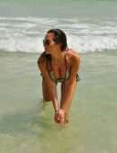 Chloe Goodman in Bikini on the Beach in Barbados