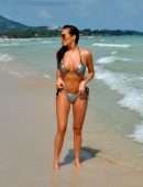 Chloe Goodman in Bikini on the Beach in Barbados