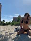 Claudia Romani – Black Thong Bikini Photoshoot at the Beach in Nassau