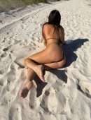 Claudia Romani – Black Thong Bikini Photoshoot at the Beach in Nassau