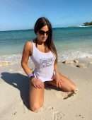 Claudia Romani – Black Thong Bikini Photoshoot at the Beach in Nassau