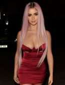 Demi Rose Mawby Cleavage and Leggy, Out in London
