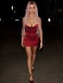 Demi Rose Mawby Cleavage and Leggy, Out in London