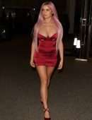 Demi Rose Mawby Cleavage and Leggy, Out in London