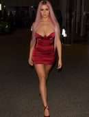 Demi Rose Mawby Cleavage and Leggy, Out in London