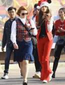 Eiza Gonzalez at DisneyLand Park with her Family in Los Angeles