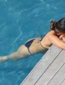 Eiza Gonzalez in Bikini at a Pool in Honolulu