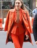 Gigi Hadid – Braless Candids in New York