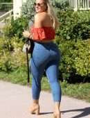 Iskra Lawrence in Jeans Out at South Beach in Miami
