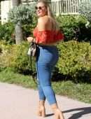 Iskra Lawrence in Jeans Out at South Beach in Miami