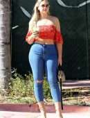 Iskra Lawrence in Jeans Out at South Beach in Miami