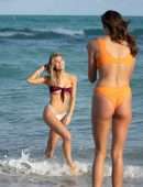 Joy Corrigan in Bikini, CamelToe on Beach in Miami