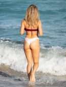 Joy Corrigan in Bikini, CamelToe on Beach in Miami