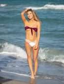 Joy Corrigan in Bikini, CamelToe on Beach in Miami