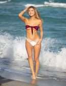 Joy Corrigan in Bikini, CamelToe on Beach in Miami