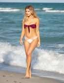 Joy Corrigan in Bikini, CamelToe on Beach in Miami