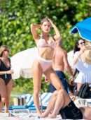 Joy Corrigan in Bikini at the Beach in Miami