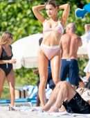 Joy Corrigan in Bikini at the Beach in Miami