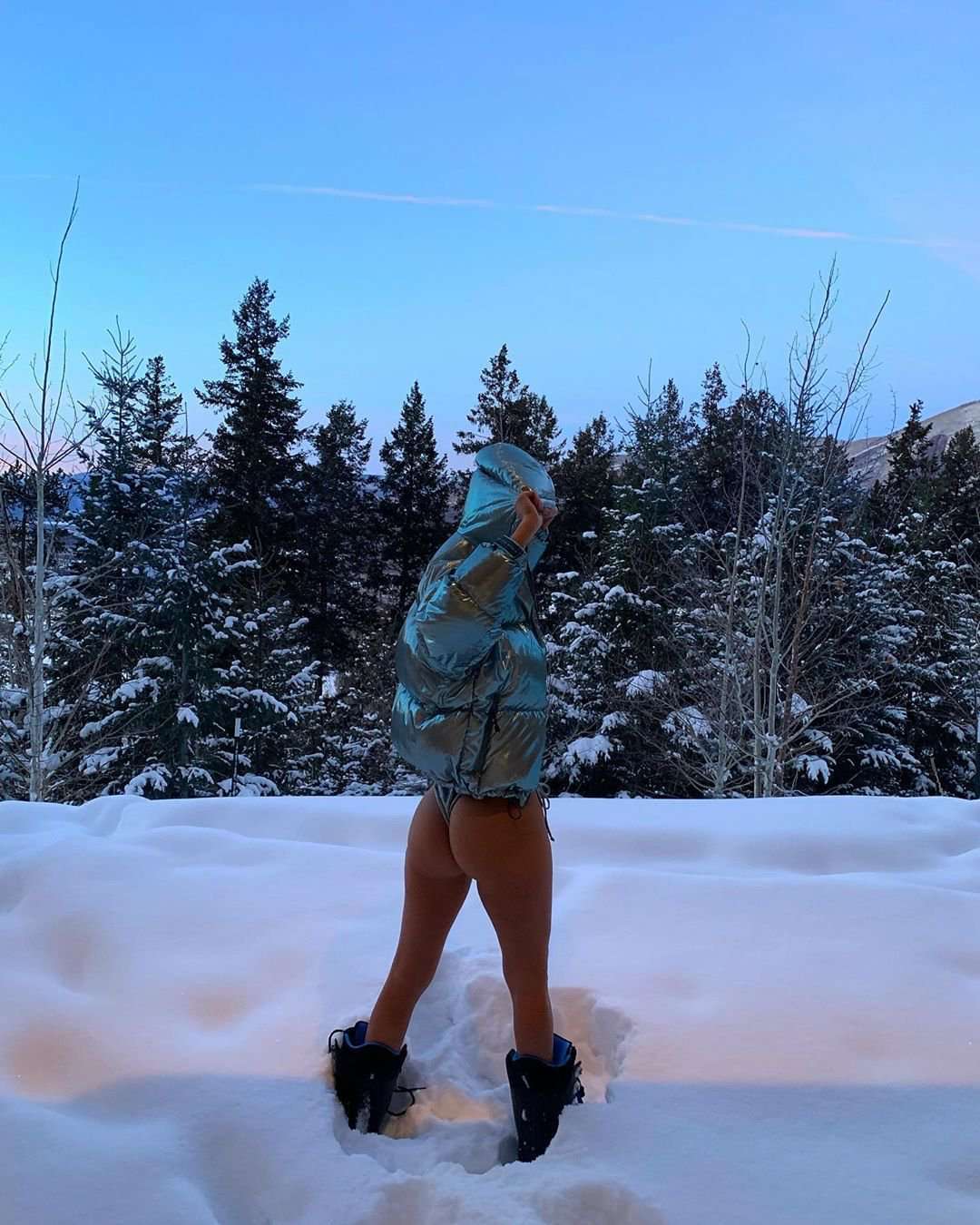 Kourtney Kardashian – Bikini Photoshoot in Alps