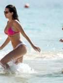Lottie Moss and Emily Blackwell in Bikini on the Beach in Barbados