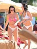 Lottie Moss and Emily Blackwell in Bikini on the Beach in Barbados
