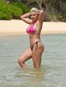 Megan Barton Hanson Booty in Bikini at a Beach in Mauritius