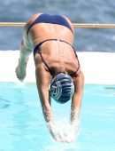 Nathalie Kelley Swimming at Iceberg's in Sydney