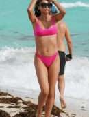 Patricia Contreras in Bikini, Wardrobe Malfunction at Beach in Miami