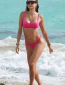 Patricia Contreras in Bikini, Wardrobe Malfunction at Beach in Miami