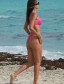 Patricia Contreras in Bikini, Wardrobe Malfunction at Beach in Miami