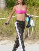 Patricia Contreras in Bikini, Wardrobe Malfunction at Beach in Miami