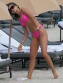Patricia Contreras in Bikini, Wardrobe Malfunction at Beach in Miami