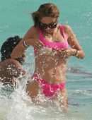 Patricia Contreras in Bikini, Wardrobe Malfunction at Beach in Miami