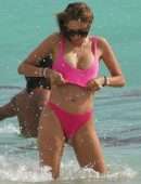 Patricia Contreras in Bikini, Wardrobe Malfunction at Beach in Miami