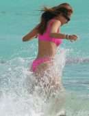 Patricia Contreras in Bikini, Wardrobe Malfunction at Beach in Miami