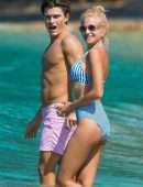 Pixie Lott in Bikini on the Beach in Barbados