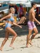 Pixie Lott in Bikini on the Beach in Barbados