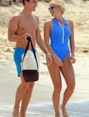 Pixie Lott in Swimsuit on the Beach in Barbados