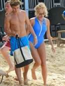 Pixie Lott in Swimsuit on the Beach in Barbados