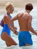 Pixie Lott in Swimsuit on the Beach in Barbados