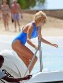 Pixie Lott in Swimsuit on the Beach in Barbados