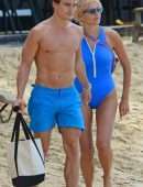 Pixie Lott in Swimsuit on the Beach in Barbados