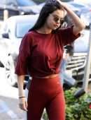 Selena Gomez in Red Tights, Hits the Gym in Los Angeles