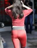 Selena Gomez in Red Tights, Hits the Gym in Los Angeles