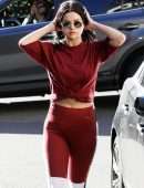 Selena Gomez in Red Tights, Hits the Gym in Los Angeles