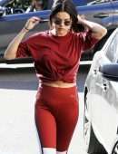 Selena Gomez in Red Tights, Hits the Gym in Los Angeles
